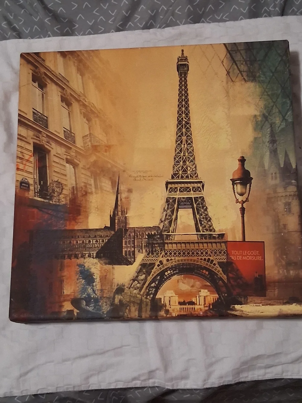 Paris Eiffel Tower Vintage Wall Art Print in Sepia